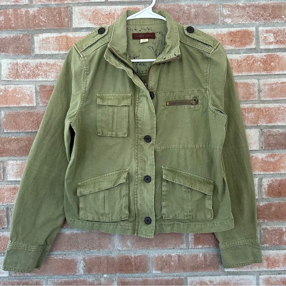 Levi’s Jacket Military Utility Women’s Medium Olive Green Y2K Field Army Casual